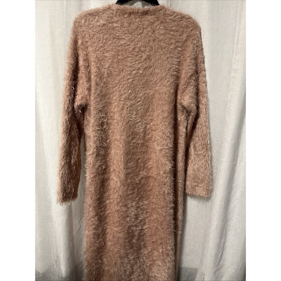 BB Dakota Mauve Lovefool Eyelash Duster Open Front Long Cardigan Sweater Size M - Picture 6 of 7
